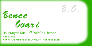 bence ovari business card